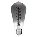 GLOBOSTAR® PEAR 99145 Λάμπα E27 ST64 LED 4W 280lm 360° AC 220-240V IP20 Θερμό Λευκό 2700K Dimmable - Soft S Spiral Filament Chip - Μαύρο Φιμέ - Μ6.4 x Π6.4 x Υ14cm - 3 Χρόνια Εγγύηση - Image 2