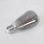 GLOBOSTAR® PEAR 99145 Λάμπα E27 ST64 LED 4W 280lm 360° AC 220-240V IP20 Θερμό Λευκό 2700K Dimmable - Soft S Spiral Filament Chip - Μαύρο Φιμέ - Μ6.4 x Π6.4 x Υ14cm - 3 Χρόνια Εγγύηση - Image 4