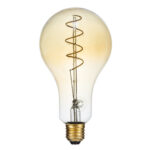 GLOBOSTAR® CHERRY 99164 Λάμπα E27 PS30 LED 4W 280lm 360° AC 220-240V IP20 Ultra Θερμό Λευκό 2200K Dimmable - Soft S Spiral Filament Chip - Μελί - Μ9.5 x Π9.5 x Υ17.5cm - 3 Χρόνια Εγγύηση - Image 2