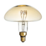 GLOBOSTAR® MUSHROOM 99173 Λάμπα E27 MR200 LED 4W 280lm 360° AC 220-240V IP20 Ultra Θερμό Λευκό 2200K Dimmable - Soft T Spiral Filament Chip - Μελί - Μ20 x Π20 x Υ20cm - 3 Χρόνια Εγγύηση - Image 2
