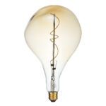 GLOBOSTAR® ROCK 99175 Λάμπα E27 R170 LED 4W 280lm 360° AC 220-240V IP20 Ultra Θερμό Λευκό 2200K Dimmable - Soft S Spiral Filament Chip - Μελί - Μ16.5 x Π16.5 x Υ28cm - 3 Χρόνια Εγγύηση - Image 2