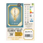 GLOBOSTAR® ROCK 99175 Λάμπα E27 R170 LED 4W 280lm 360° AC 220-240V IP20 Ultra Θερμό Λευκό 2200K Dimmable - Soft S Spiral Filament Chip - Μελί - Μ16.5 x Π16.5 x Υ28cm - 3 Χρόνια Εγγύηση - Image 6