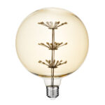 GLOBOSTAR® BALLOON 99210 Λάμπα E27 BLL150 LED 1.6W 140lm 360° AC 220-240V IP20 Ultra Θερμό Λευκό 2200K - Diode HP Filament Chip - Μελί - Μ15 x Π15 x Υ19.5cm - 3 Χρόνια Εγγύηση - Image 2