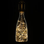 GLOBOSTAR® DECOBOTTLE 99221 Λάμπα E27 DBC80 LED 3W 240lm 360° AC 220-240V IP20 Θερμό Λευκό 2700K - Copper String Chip - Διάφανο - Μ8 x Π8 x Υ23cm - 3 Χρόνια Εγγύηση - Image 2