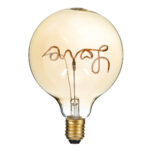 GLOBOSTAR® LOVE 99252 Λάμπα E27 G125 LED 2.4W 204lm 360° AC 220-240V IP20 Ultra Θερμό Λευκό 2200K Dimmable - Filament Chip - Μελί - Μ12.5 x Π12.5 x Υ18cm - 3 Χρόνια Εγγύηση - Image 3