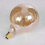 GLOBOSTAR® LOVE 99252 Λάμπα E27 G125 LED 2.4W 204lm 360° AC 220-240V IP20 Ultra Θερμό Λευκό 2200K Dimmable - Filament Chip - Μελί - Μ12.5 x Π12.5 x Υ18cm - 3 Χρόνια Εγγύηση - Image 5
