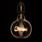 GLOBOSTAR® DREAM 99255 Λάμπα E27 G125 LED 2.4W 204lm 360° AC 220-240V IP20 Ultra Θερμό Λευκό 2200K Dimmable - Filament Chip - Μελί - Μ12.5 x Π12.5 x Υ18cm - 3 Χρόνια Εγγύηση - Image 2