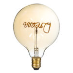 GLOBOSTAR® DREAM 99255 Λάμπα E27 G125 LED 2.4W 204lm 360° AC 220-240V IP20 Ultra Θερμό Λευκό 2200K Dimmable - Filament Chip - Μελί - Μ12.5 x Π12.5 x Υ18cm - 3 Χρόνια Εγγύηση - Image 3