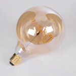 GLOBOSTAR® DREAM 99255 Λάμπα E27 G125 LED 2.4W 204lm 360° AC 220-240V IP20 Ultra Θερμό Λευκό 2200K Dimmable - Filament Chip - Μελί - Μ12.5 x Π12.5 x Υ18cm - 3 Χρόνια Εγγύηση - Image 5