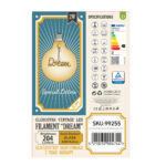 GLOBOSTAR® DREAM 99255 Λάμπα E27 G125 LED 2.4W 204lm 360° AC 220-240V IP20 Ultra Θερμό Λευκό 2200K Dimmable - Filament Chip - Μελί - Μ12.5 x Π12.5 x Υ18cm - 3 Χρόνια Εγγύηση - Image 6