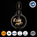 GLOBOSTAR® KISS ME 99257 Λάμπα E27 G125 LED 4W 340lm 360° AC 220-240V IP20 Ultra Θερμό Λευκό 2200K Dimmable - Filament Chip - Διάφανο - Μ12.5 x Π12.5 x Υ18cm - 3 Χρόνια Εγγύηση