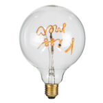 GLOBOSTAR® KISS ME 99257 Λάμπα E27 G125 LED 4W 340lm 360° AC 220-240V IP20 Ultra Θερμό Λευκό 2200K Dimmable - Filament Chip - Διάφανο - Μ12.5 x Π12.5 x Υ18cm - 3 Χρόνια Εγγύηση - Image 3