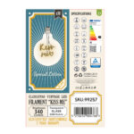 GLOBOSTAR® KISS ME 99257 Λάμπα E27 G125 LED 4W 340lm 360° AC 220-240V IP20 Ultra Θερμό Λευκό 2200K Dimmable - Filament Chip - Διάφανο - Μ12.5 x Π12.5 x Υ18cm - 3 Χρόνια Εγγύηση - Image 6