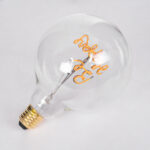 GLOBOSTAR® BE HAPPY 99258 Λάμπα E27 G125 LED 4W 340lm 360° AC 220-240V IP20 Ultra Θερμό Λευκό 2200K Dimmable - Filament Chip - Διάφανο - Μ12.5 x Π12.5 x Υ18cm - 3 Χρόνια Εγγύηση - Image 5