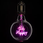 GLOBOSTAR® BE HAPPY 99259 Λάμπα E27 G125 LED 4W 340lm 360° AC 220-240V IP20 Ροζ Dimmable - Filament Chip - Διάφανο - Μ12.5 x Π12.5 x Υ18cm - 3 Χρόνια Εγγύηση - Image 2