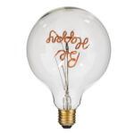 GLOBOSTAR® BE HAPPY 99259 Λάμπα E27 G125 LED 4W 340lm 360° AC 220-240V IP20 Ροζ Dimmable - Filament Chip - Διάφανο - Μ12.5 x Π12.5 x Υ18cm - 3 Χρόνια Εγγύηση - Image 3