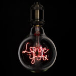 GLOBOSTAR® LOVE YOU 99260 Λάμπα E27 G125 LED 4W 340lm 360° AC 220-240V IP20 Κόκκινο Dimmable - Filament Chip - Διάφανο - Μ12.5 x Π12.5 x Υ18cm - 3 Χρόνια Εγγύηση - Image 2