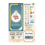GLOBOSTAR® LOVE YOU 99260 Λάμπα E27 G125 LED 4W 340lm 360° AC 220-240V IP20 Κόκκινο Dimmable - Filament Chip - Διάφανο - Μ12.5 x Π12.5 x Υ18cm - 3 Χρόνια Εγγύηση - Image 6