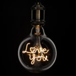 GLOBOSTAR® LOVE YOU 99261 Λάμπα E27 G125 LED 4W 340lm 360° AC 220-240V IP20 Ultra Θερμό Λευκό 2200K Dimmable - Filament Chip - Διάφανο - Μ12.5 x Π12.5 x Υ18cm - 3 Χρόνια Εγγύηση - Image 2
