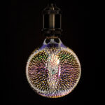 GLOBOSTAR® BUBBLE 99271 Λάμπα E27 G125 LED 3W 201lm 360° AC 220-240V IP20 Θερμό Λευκό 2700K Dimmable - Long Filament Chip - Galaxy Mirror Εφέ - Μ12.5 x Π12.5 x Υ18cm - 3 Χρόνια Εγγύηση - Image 2