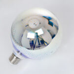 GLOBOSTAR® BUBBLE 99271 Λάμπα E27 G125 LED 3W 201lm 360° AC 220-240V IP20 Θερμό Λευκό 2700K Dimmable - Long Filament Chip - Galaxy Mirror Εφέ - Μ12.5 x Π12.5 x Υ18cm - 3 Χρόνια Εγγύηση - Image 5