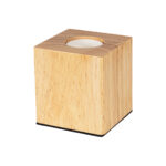 GLOBOSTAR® WOODBOX 99405 Μοντέρνο Επιτραπέζιο Φωτιστικό Πορτατίφ με Ντουί 1 x E27 AC 220-240V IP20 - Μπεζ - Μ7.6 x Π7.6 x Υ8.2cm - Image 3
