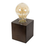 GLOBOSTAR® WOODBOX 99406 Μοντέρνο Επιτραπέζιο Φωτιστικό Πορτατίφ με Ντουί 1 x E27 AC 220-240V IP20 - Καφέ - M8 x Π8 x Υ8cm - Image 2