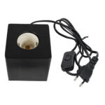 GLOBOSTAR® WOODBOX 99407 Μοντέρνο Επιτραπέζιο Φωτιστικό Πορτατίφ με Ντουί 1 x E27 AC 220-240V IP20 - Μαύρο - Μ7.6 x Π7.6 x Υ8.2cm - Image 4