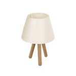 GLOBOSTAR® CAP 204-0069 Μοντέρνο Επιτραπέζιο Φωτιστικό Πορτατίφ με Ντουί 1 x E27 AC 220-240V IP20 - Καφέ & Λευκό - Μ22 x Π22 x Υ33cm - Image 2