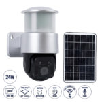 GloboStar® 86046 Αυτόνομος Ηλιακός Προβολέας LED SMD 24W 1200lm Camera 1080P 2MP WiFi 150° Μπαταρία 3200mAh Φωτοβολταϊκό Πάνελ Αισθητήρα Ημέρας-Νύχτας & Ρύθμιση Χρόνου Διπλή Κατέυθυνση Ομιλίας Αδιάβροχος IP66 Ψυχρό Λευκό 6000K - Ασημί - Image 2