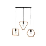GLOBOSTAR® ELISE 999-0034 Μοντέρνο Κρεμαστό Φωτιστικό Οροφής με Ντουί 3 x E27 AC 220-240V IP20 - Καφέ & Μαύρο - Μ74 x Π9 x Υ40cm - Image 3