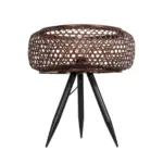 GLOBOSTAR® ZORION 999-0040 Vintage Επιτραπέζιο Φωτιστικό Πορτατίφ με Ντουί 1 x E27 AC 220-240V IP20 - Καφέ & Μαύρο - Μ40 x Π40 x Υ43.5cm - Image 3