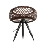 GLOBOSTAR® ZORION 999-0040 Vintage Επιτραπέζιο Φωτιστικό Πορτατίφ με Ντουί 1 x E27 AC 220-240V IP20 - Καφέ & Μαύρο - Μ40 x Π40 x Υ43.5cm - Image 4