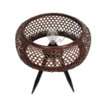 GLOBOSTAR® ZORION 999-0040 Vintage Επιτραπέζιο Φωτιστικό Πορτατίφ με Ντουί 1 x E27 AC 220-240V IP20 - Καφέ & Μαύρο - Μ40 x Π40 x Υ43.5cm - Image 5