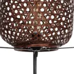 GloboStar® CURACAO 999-0041 Μοντέρνο Επιδαπέδιο Φωτιστικό Μονόφωτο 1 x E27 IP20 Μαύρο Μέταλλο με Καφέ Ξύλο - Μ30 x Π30 x Υ165cm - Image 6