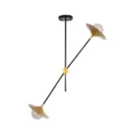 GLOBOSTAR® JOLIET 999-0043 Μοντέρνο Φωτιστικό Οροφής με Ντουί 2 x G9 AC 220-240V IP20 - Μαύρο & Χρυσό - Μ93 x Π20 x Υ106cm - Image 3