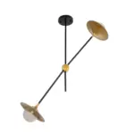 GLOBOSTAR® JOLIET 999-0043 Μοντέρνο Φωτιστικό Οροφής με Ντουί 2 x G9 AC 220-240V IP20 - Μαύρο & Χρυσό - Μ93 x Π20 x Υ106cm - Image 4