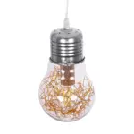 GLOBOSTAR® LAMP 999-0056 Μοντέρνο Κρεμαστό Φωτιστικό Οροφής με Ντουί 1 x E27 AC 220-240V IP20 - Διάφανο, Χρυσό & Ασημί - Μ15 x Π15 x Υ27cm - Image 6