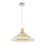 GLOBOSTAR® VENTALIA 999-0068 Boho Κρεμαστό Φωτιστικό Οροφής με Ντουί 1 x E27 AC 220-240V IP20 - Μπεζ - Μ40 x Π40 x Y23cm - Image 3
