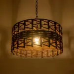 GLOBOSTAR® VERA 999-0069 Boho Κρεμαστό Φωτιστικό Οροφής με Ντουί 1 x E27 AC 220-240V IP20 - Καφέ - Μ50 x Π50 x Υ25cm - Image 2