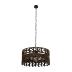 GLOBOSTAR® VERA 999-0069 Boho Κρεμαστό Φωτιστικό Οροφής με Ντουί 1 x E27 AC 220-240V IP20 - Καφέ - Μ50 x Π50 x Υ25cm - Image 3