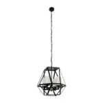GLOBOSTAR® DASTAR 999-0091 Vintage Κρεμαστό Φωτιστικό Οροφής με Ντουί 4 x E27 AC 220-240V IP20 - Μαύρο & Λευκό - Μ42 x Π42 x Υ43cm - Image 3