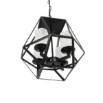 GLOBOSTAR® DASTAR 999-0091 Vintage Κρεμαστό Φωτιστικό Οροφής με Ντουί 4 x E27 AC 220-240V IP20 - Μαύρο & Λευκό - Μ42 x Π42 x Υ43cm - Image 5