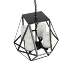 GLOBOSTAR® DASTAR 999-0091 Vintage Κρεμαστό Φωτιστικό Οροφής με Ντουί 4 x E27 AC 220-240V IP20 - Μαύρο & Λευκό - Μ42 x Π42 x Υ43cm - Image 6
