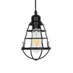 GLOBOSTAR® ALDO 999-0096 Vintage Κρεμαστό Φωτιστικό Οροφής με Ντουί 1 x E27 AC 220-240V IP20 - Μαύρο - Μ15 x Π15 x Υ24cm - Image 4