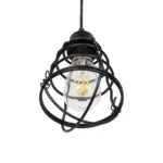 GLOBOSTAR® ALDO 999-0096 Vintage Κρεμαστό Φωτιστικό Οροφής με Ντουί 1 x E27 AC 220-240V IP20 - Μαύρο - Μ15 x Π15 x Υ24cm - Image 5