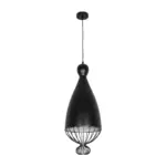 GLOBOSTAR® SOBRINO 999-0110 Vintage Κρεμαστό Φωτιστικό Οροφής με Ντουί 1 x E27 AC 220-240V IP20 - Μαύρο - Μ26 x Π26 x Υ70cm - Image 3