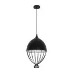 GLOBOSTAR® SOBRINO 999-0111 Vintage Κρεμαστό Φωτιστικό Οροφής με Ντουί 1 x E27 AC 220-240V IP20 - Μαύρο - Μ28 x Π28 x Υ47cm - Image 3