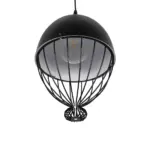 GLOBOSTAR® SOBRINO 999-0111 Vintage Κρεμαστό Φωτιστικό Οροφής με Ντουί 1 x E27 AC 220-240V IP20 - Μαύρο - Μ28 x Π28 x Υ47cm - Image 5