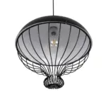 GLOBOSTAR® SOBRINO 999-0112 Vintage Κρεμαστό Φωτιστικό Οροφής με Ντουί 1 x E27 AC 220-240V IP20 - Μαύρο - Μ45 x Π45 x Υ45cm - Image 5
